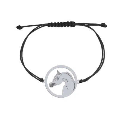 Silver Arabian Horse string bracelet, FREE ENGRAVING - MEJK Jewellery