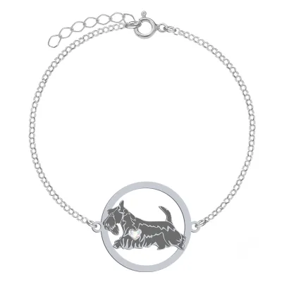Silver Scottish Terrier engraved bracelet - MEJK Jewellery