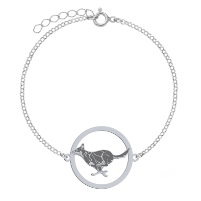 Bransoletka z psem grawerem Australian Kelpie srebro - MEJK Jewellery