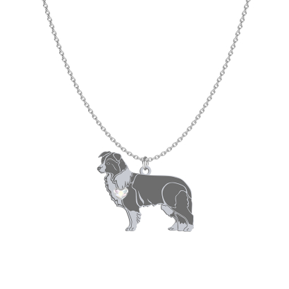 Silver Border Collie necklace, FREE ENGRAVING - MEJK Jewellery