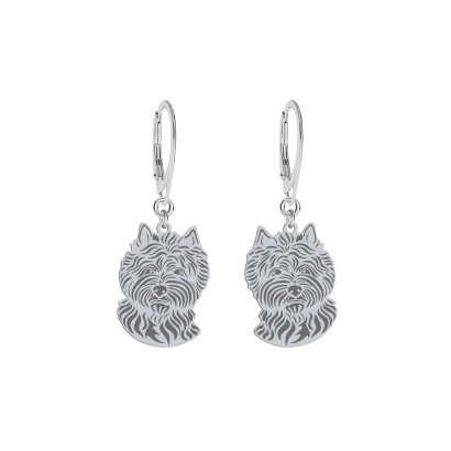 Silver Cairn Terrier earrings, FREE ENGRAVING - MEJK Jewellery