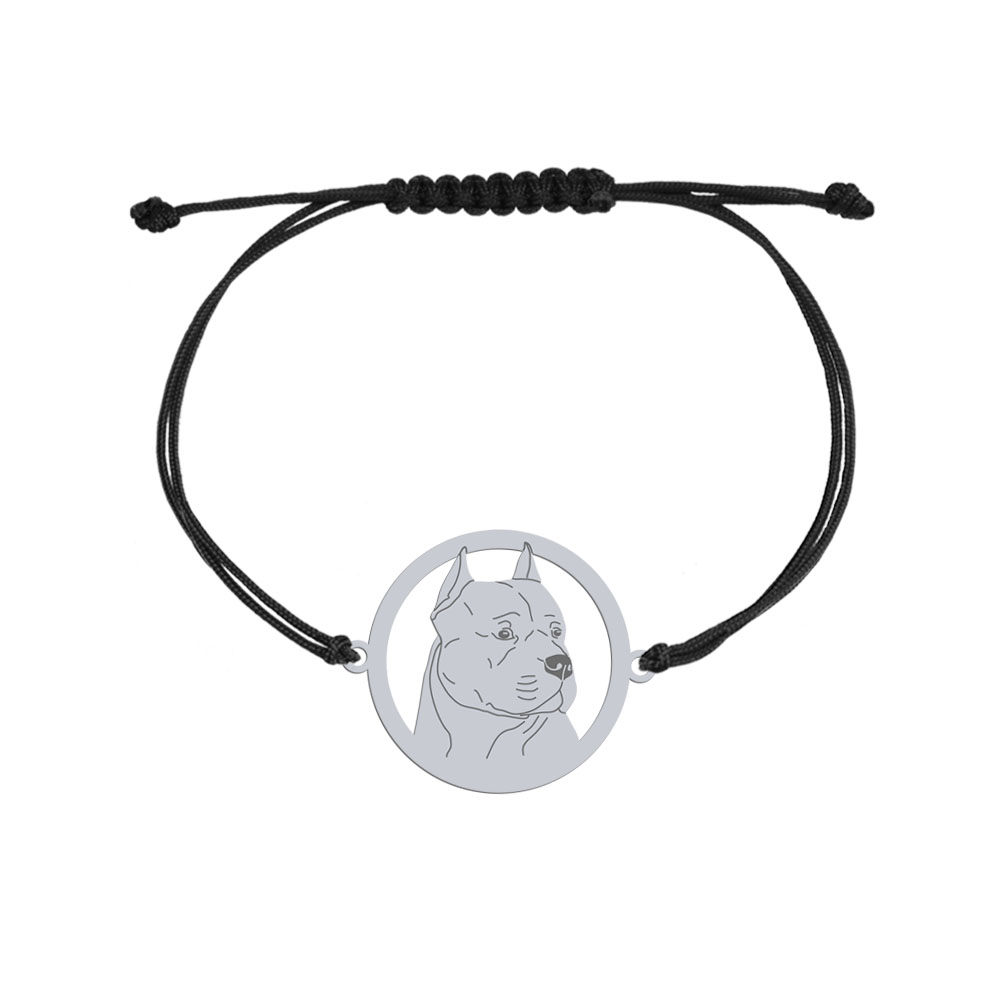 Silver American Staffordshire Terrier-Amstaff engraved bracelet - MEJK Jewelery