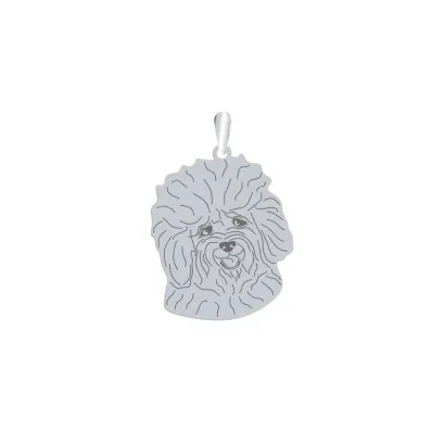 Silver Bichon Bolognese Dog engraved pendant - MEJK Jewellery