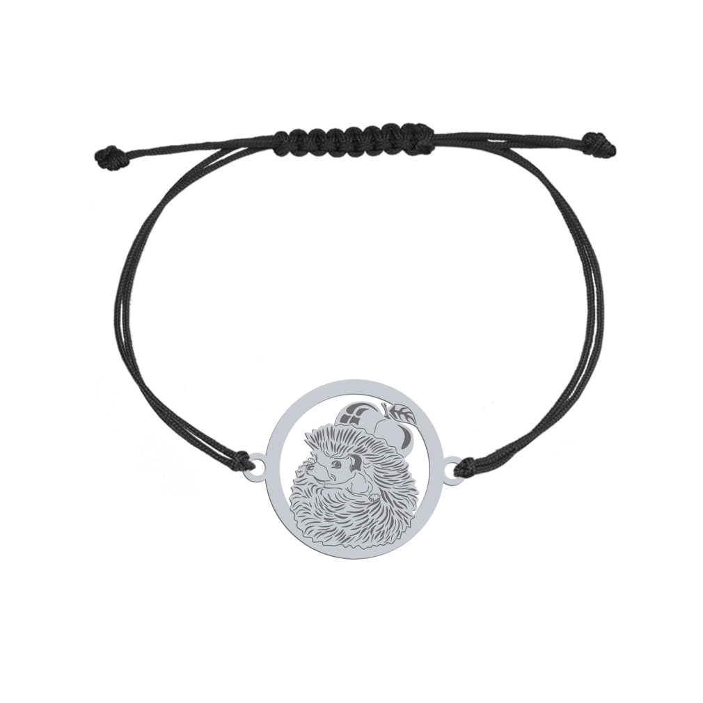 Bransoletka z Jeżem na sznurku srebro925 - MEJK Jewellery