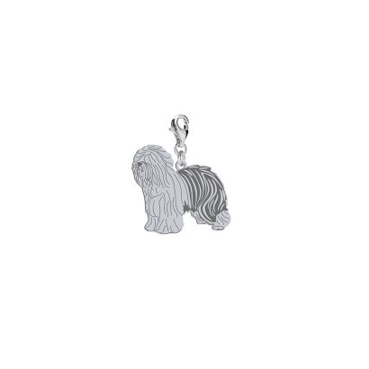 Silver Old English Sheepdog charms, FREE ENGRAVING - MEJK Jewellery