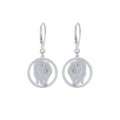Silver Chow chow earrings, FREE ENGRAVING - MEJK Jewellery