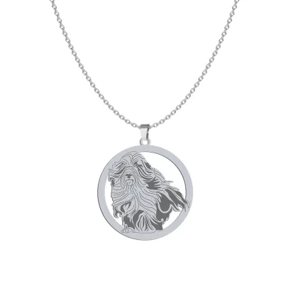 Silver Bearded Collie necklace - MEJK Jewellery