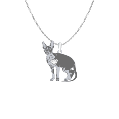 Silver Cornish Rex Cat necklace, FREE ENGRAVING - MEJK Jewellery