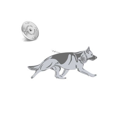 Silver German Shepherd pin - MEJK Jewellery