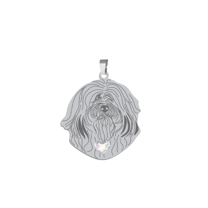Silver Havanese pendant with a heart, FREE ENGRAVING - MEJK Jewellery