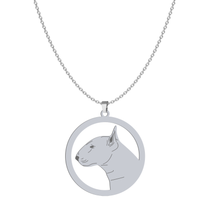 Silver Bull Terrier necklace, FREE ENGRAVING - MEJK Jewellery