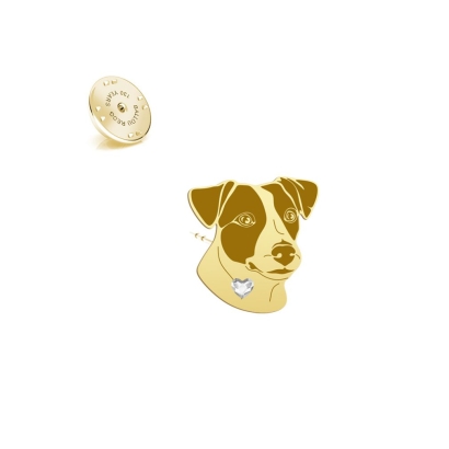 Wpinka Jack Russell Terrier Krótkowłosy pozłacane srebro - MEJK Jewellery