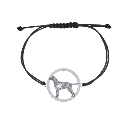 Silver Curly Coated Retriever string bracelet, FREE ENGRAVING - MEJK Jewellery