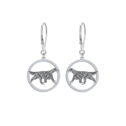 Silver Gordon Setter earrings, FREE ENGRAVING - MEJK Jewellery