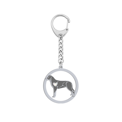 Silver Greater Swiss Mountain Dog keyring, FREE ENGRAVING - MEJK Jewellery