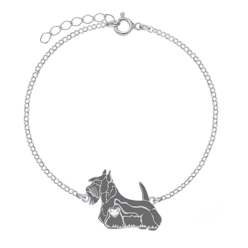 Bransoletka z psem Scottish Terrier srebro GRAWER GRATIS - MEJK Jewellery