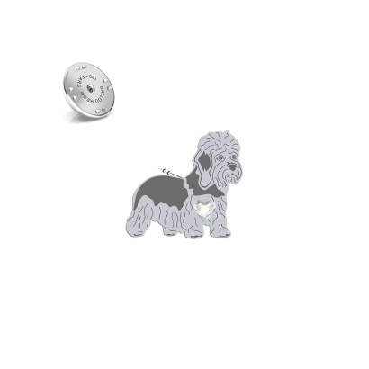 Wpinka z psem sercem Dandie Dinmont Terrier srebro - MEJK Jewellery