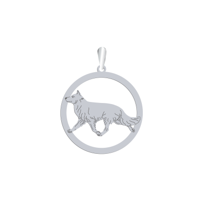Zawieszka z psem grawerem White Swiss Shepherd Dog srebro GRAWER GRATIS - MEJK Jewellery