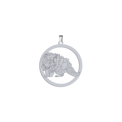 Silver Persian Cat pendant, FREE ENGRAVING - MEJK Jewellery