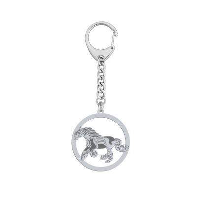 Silver Tinker Horse  keyring with, FREE ENGRAVING - MEJK Jewellery