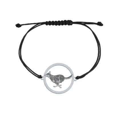 Silver Australian Kelpie engraved string bracelet - MEJK Jewellery