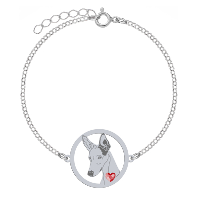Silver  Ibizan Hound engraved bracelet - MEJK Jewellery