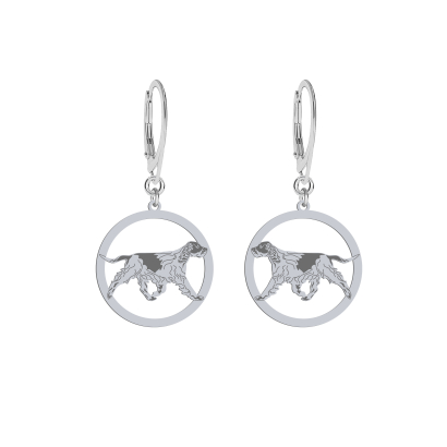 Silver English Springer Spaniel earrings, FREE ENGRAVING - MEJK Jewellery