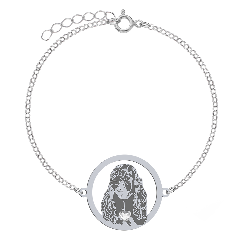 Silver Gordon Setter bracelet, FREE ENGRAVING - MEJK Jewellery