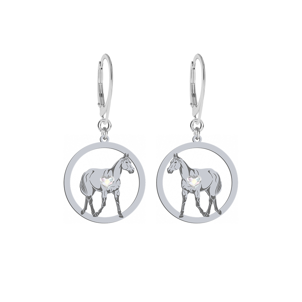 Silver Thoroughbred Horse earrings, FREE ENGRAVING - MEJK Jewellery