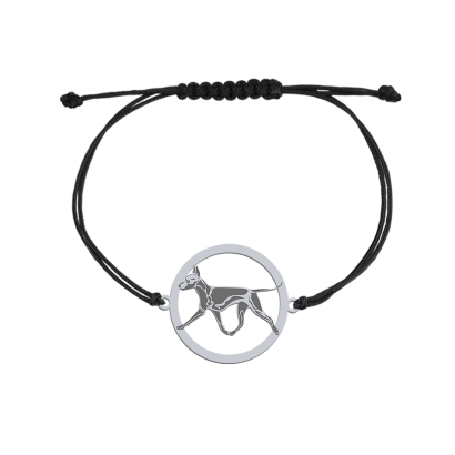 Silver Mexican Hairless Dog string bracelet FREE ENGRAVING - MEJK Jewellery