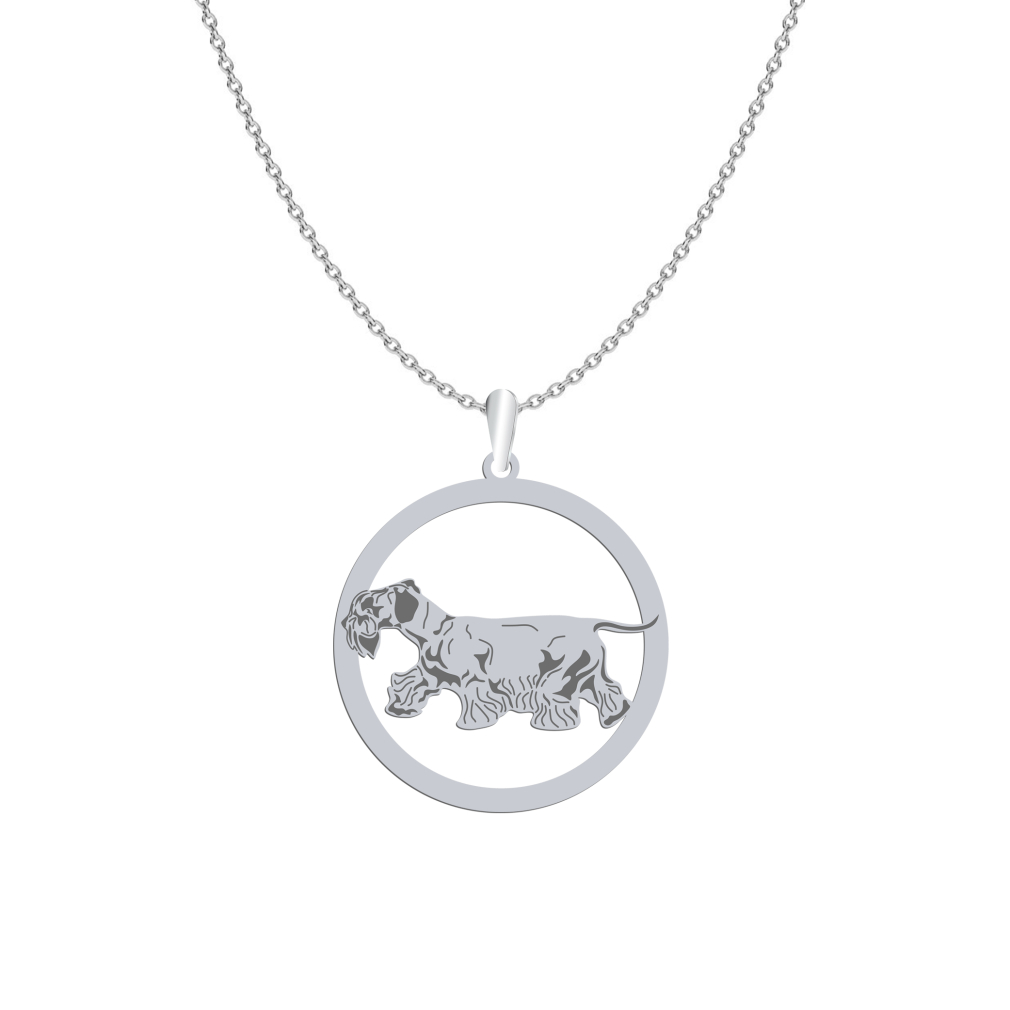 Silver Cesky Terrier engraved necklace - MEJK Jewellery