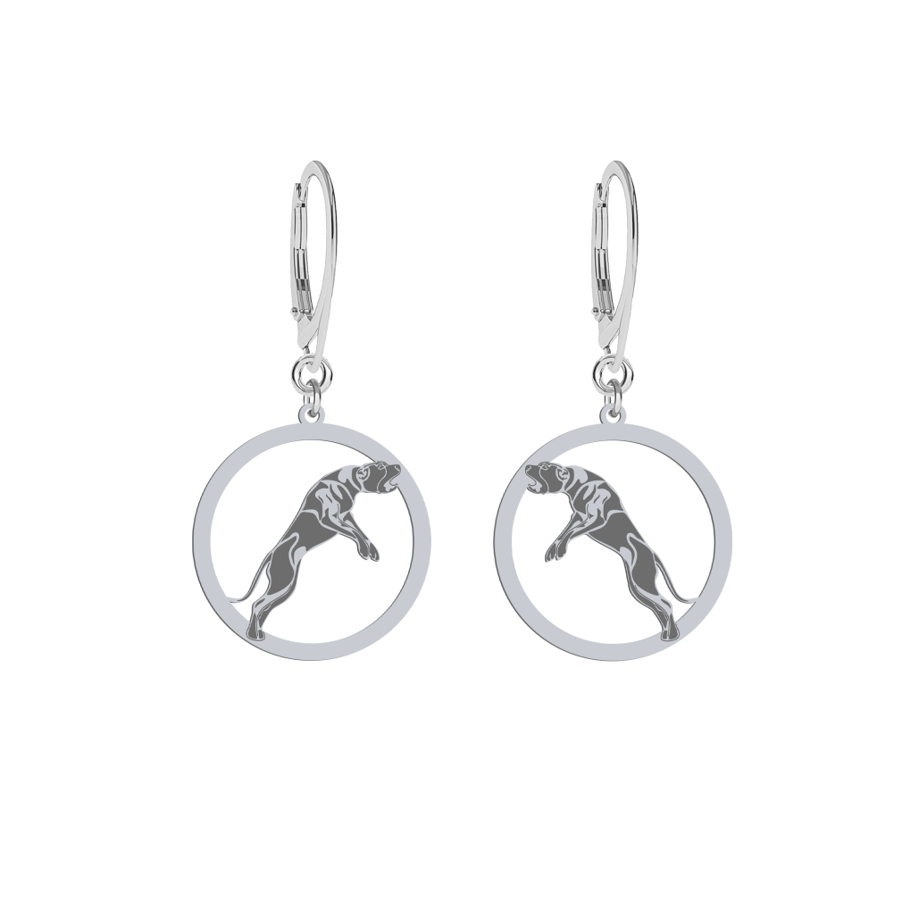 Silver Bandog engraved earrings - MEJK Jewellery