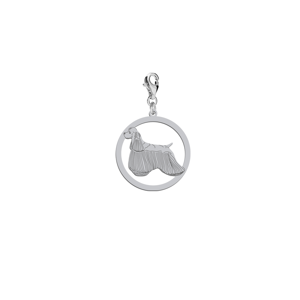 Silver American Cocker Spaniel charms, FREE ENGRAVING - MEJK Jewellery