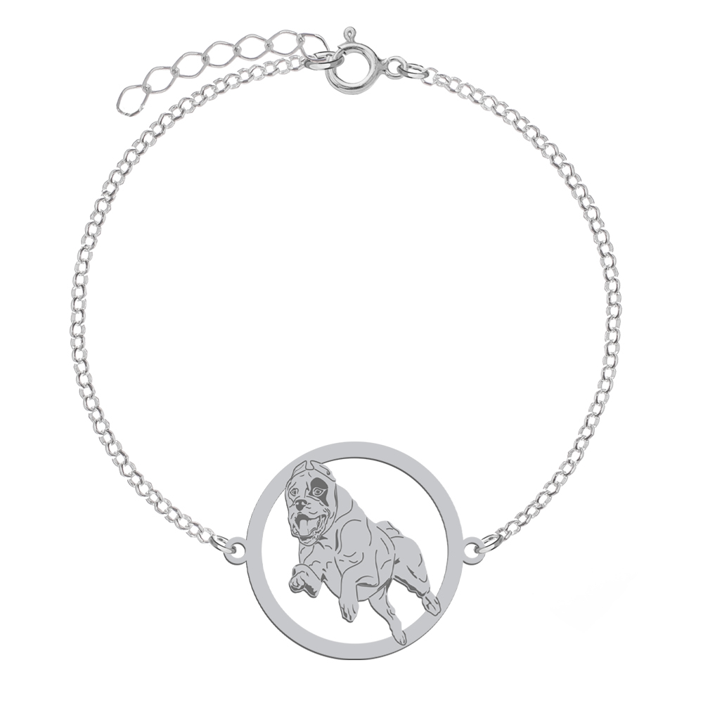 Silver Dogo Argentino engraved bracelet - MEJK Jewellery