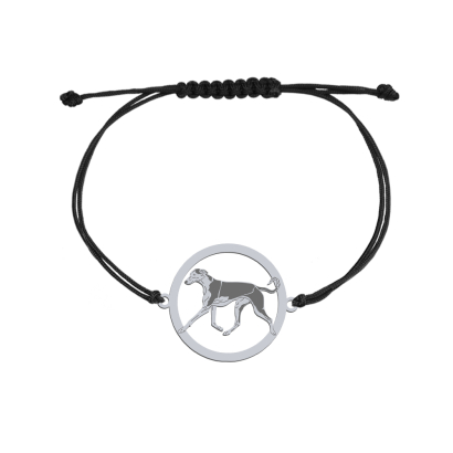 Silver Polish Greyhound string bracelet, FREE ENGRAVING - MEJK Jewellery