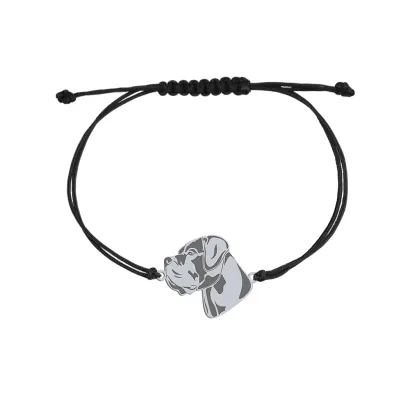 Silver Cane Corso engraved string bracelet - MEJK Jewellery