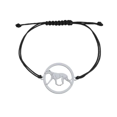 Silver Whippet string bracelet, FREE ENGRAVING - MEJK Jewellery
