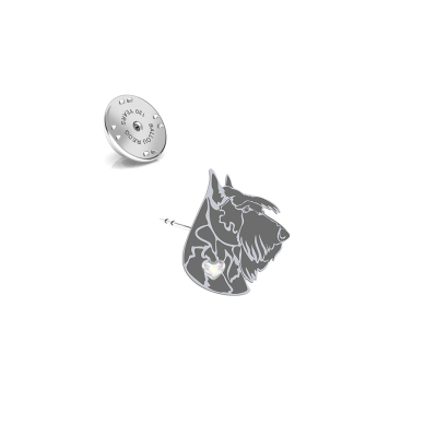 Wpinka z psem Scottish Terrier srebro - MEJK Jewellery