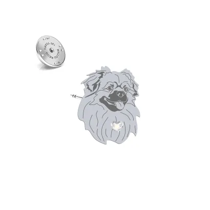 Silver Tibetan Spaniel pin - MEJK Jewellery