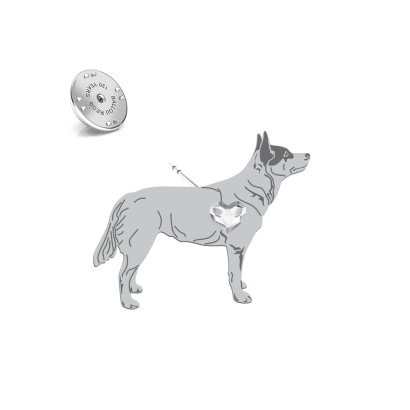 Silver Australian Cattle Dog pin - MEJK Jewellery