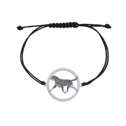 Silver Rottweiler engraved string bracelet - MEJK Jewellery