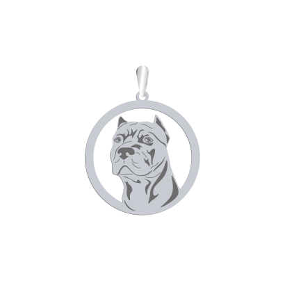 Silver American Pitbull Terrier engraved pendant - MEJK Jewellery