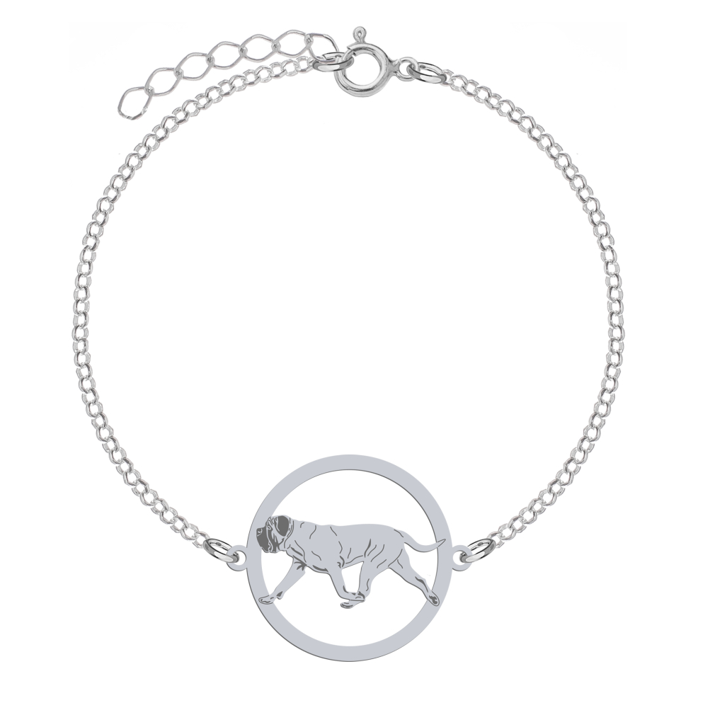 Silver English Mastiff bracelet, FREE ENGRAVING - MEJK Jewellery