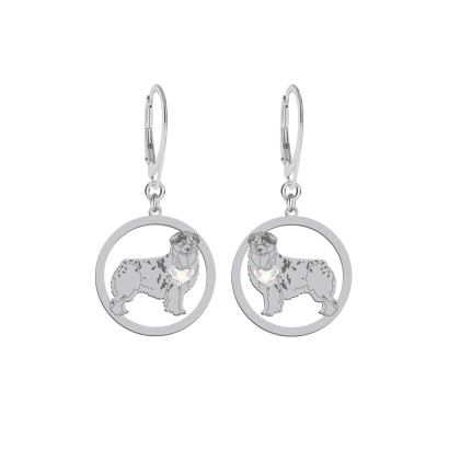 Silver Australian Shepherd earrings, FREE ENGRAVING - MEJK Jewellery