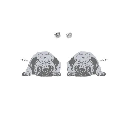 Silver Pug earrings - MEJK Jewellery