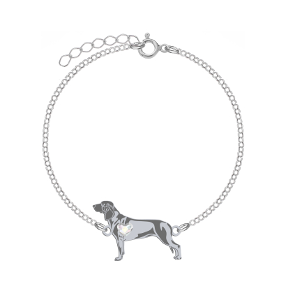 Silver Bavarian Mountain Hound bracelet with a heart, FREE ENGRAVING - MEJK Jewellery