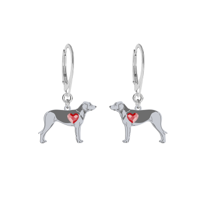 Silver Polish Hound earrings with a heart, FREE ENGRAVING - MEJK Jewellery