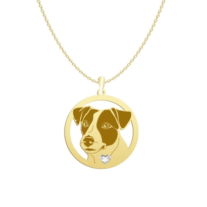 Naszyjnik Jack Russell Terrier Krótkowłosy pozłacane srebro 925 GRAWER GRATIS - MEJK Jewellery