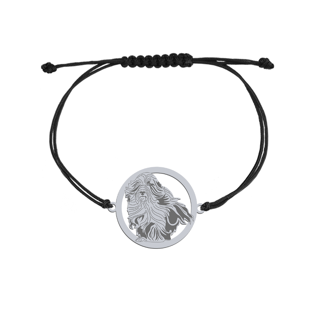 Silver Bearded Collie string bracelet - MEJK Jewellery