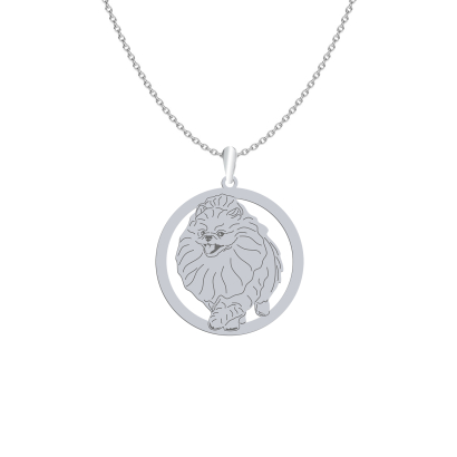 Silver Pomeranian necklace, FREE ENGRAVING - MEJK Jewellery